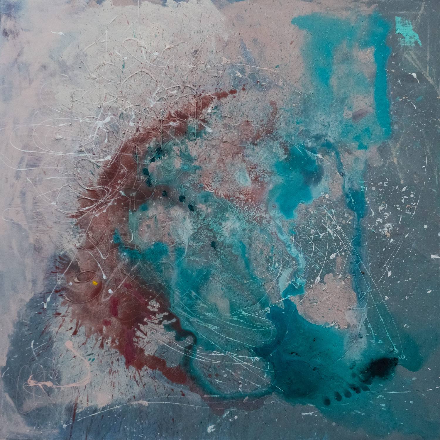 Rad 04, kombinovana tehnika, 130 × 130 cm, 2026