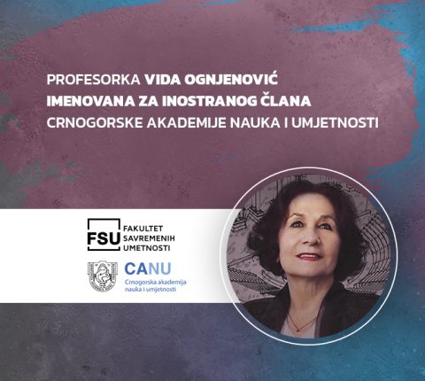 Profesorka FSU Vida Ognjenović imenovana za inostranog člana Crnogorske akademije nauke i umjetnosti