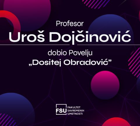 Profesor Fakulteta savremenih umetnosti Uroš Dojčinović ovogodišnji dobitnik Povelje „Dositej Obradović”