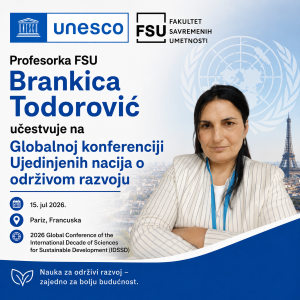 Profesorka FSU Brankica Todorović učestvuje na Globalnoj konferenciji Ujedinjenih nacija o održivom razvoju