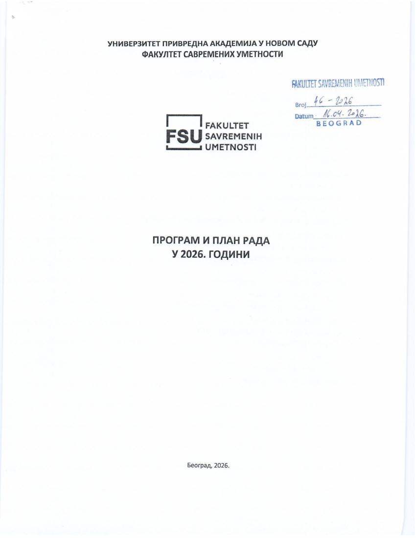 Program i plan rada u 2026. godini