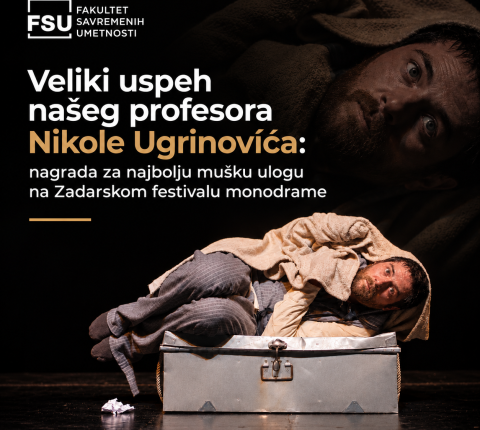 Veliki uspeh našeg profesora Nikole Ugrinovića: nagrada za najbolju mušku ulogu na Zadarskom festivalu monodrame