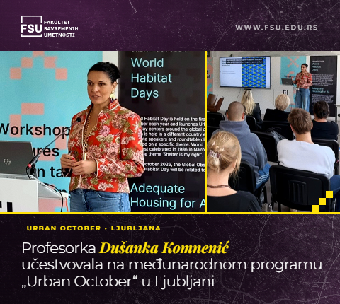 Profesorka Dušanka Komnenić učestvovala na međunarodnom programu „Urban October“ u Ljubljani